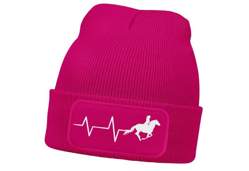 MoonWorks Strickmütze Damen Beanie mit Patch Strickmütze Aufdruck Pferd Herzschlag Design MoonWorks Strickmütze Damen Beanie mit Patch Strickmütze Aufdruck Pferd Herzschlag Design von MoonWorks