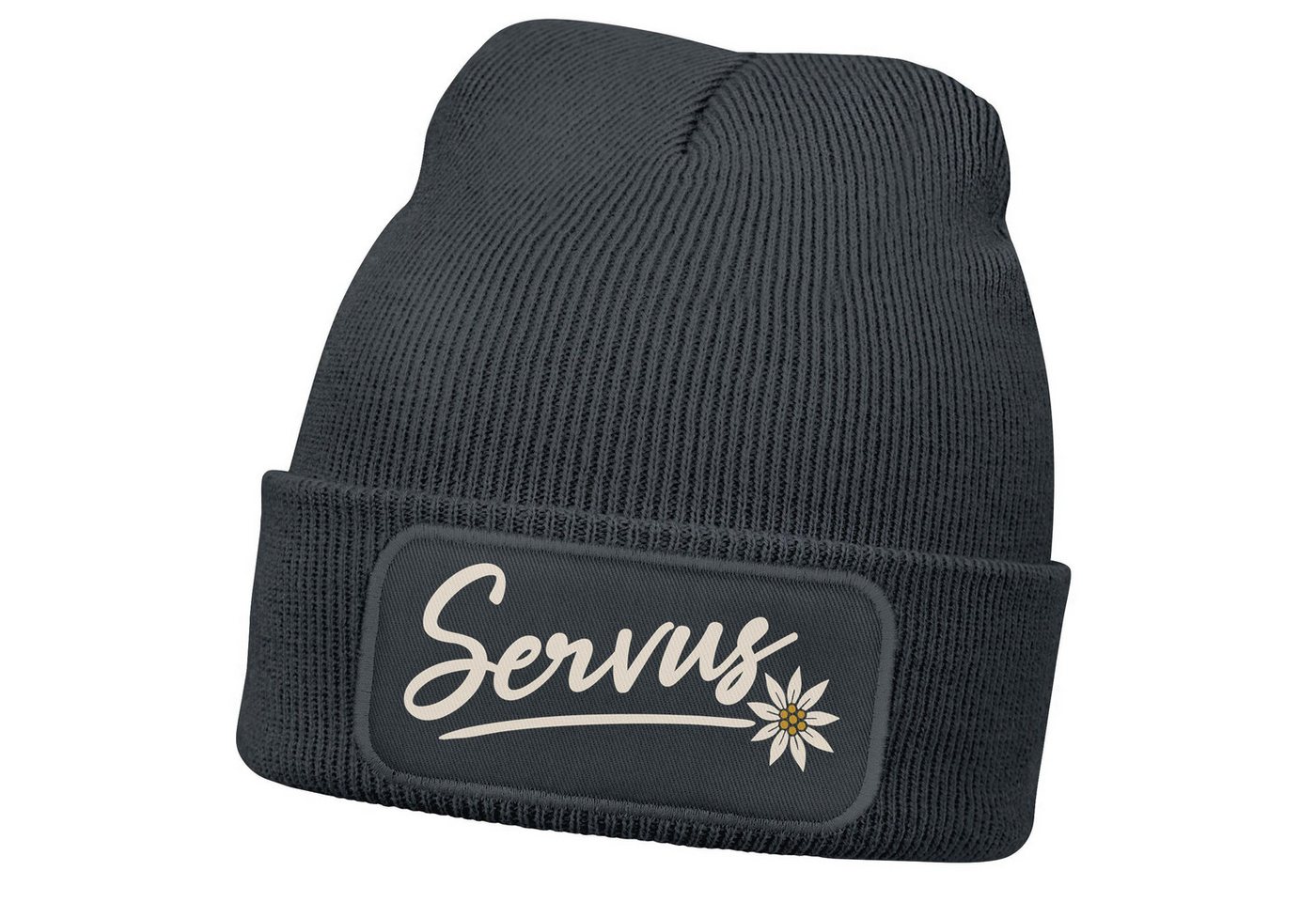 MoonWorks Strickmütze Damen Beanie mit Patch Strickmütze Spruch Servus Mei Dirndl is in da MoonWorks Strickmütze Damen Beanie mit Patch Strickmütze Spruch Servus Mei Dirndl is in da von MoonWorks