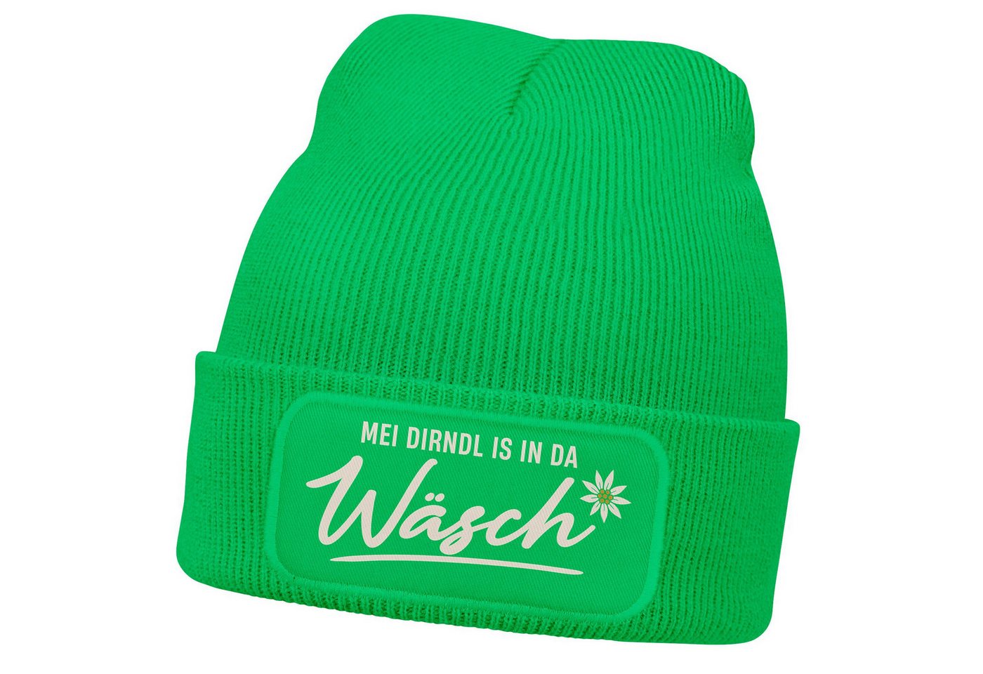 MoonWorks Strickmütze Damen Beanie mit Patch Strickmütze Spruch Servus Mei Dirndl is in da MoonWorks Strickmütze Damen Beanie mit Patch Strickmütze Spruch Servus Mei Dirndl is in da von MoonWorks