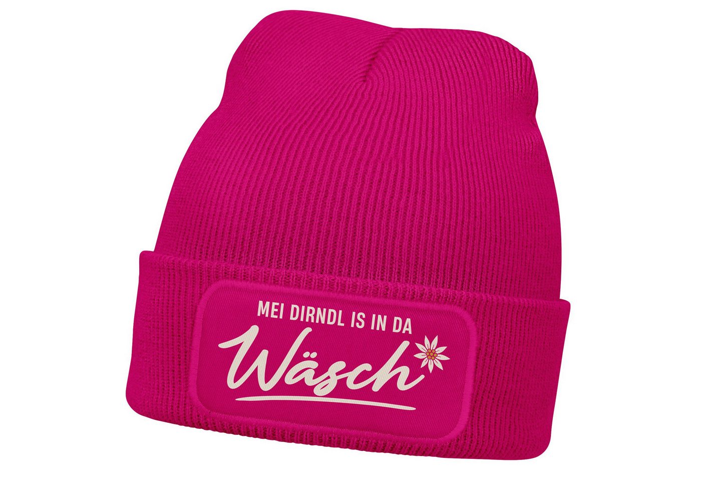 MoonWorks Strickmütze Damen Beanie mit Patch Strickmütze Spruch Servus Mei Dirndl is in da MoonWorks Strickmütze Damen Beanie mit Patch Strickmütze Spruch Servus Mei Dirndl is in da von MoonWorks