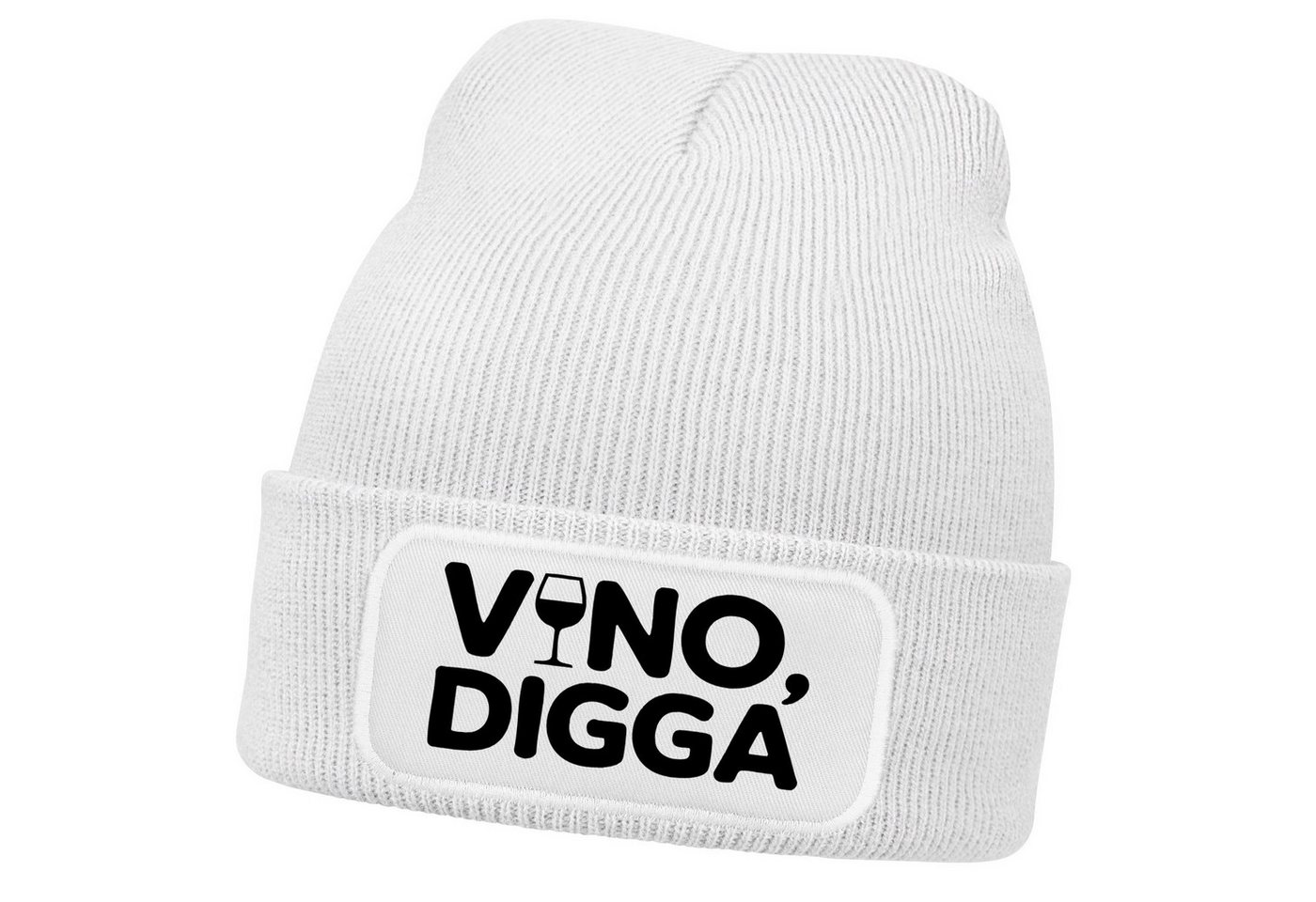 MoonWorks Strickmütze Damen Beanie mit Patch Strickmütze mit Spruch Aufdruck Lustig von MoonWorks