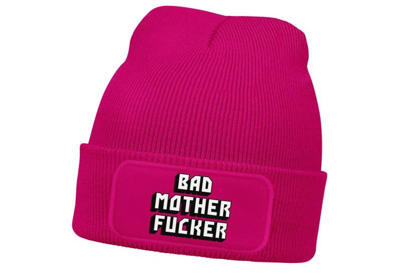 MoonWorks Strickmütze Damen Beanie mit Patch Strickmütze mit Spruch Bad Mother Fucker MoonWorks Strickmütze Damen Beanie mit Patch Strickmütze mit Spruch Bad Mother Fucker von MoonWorks