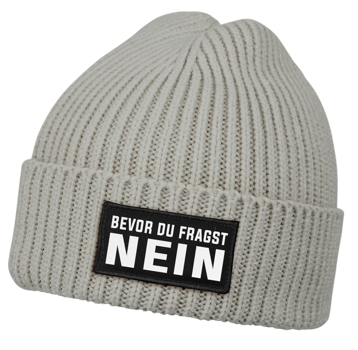 MoonWorks Strickmütze Damen Beanie mit Patch Strickmütze mit Spruch Bevor du fragst Nein MoonWorks Strickmütze Damen Beanie mit Patch Strickmütze mit Spruch Bevor du fragst Nein von MoonWorks