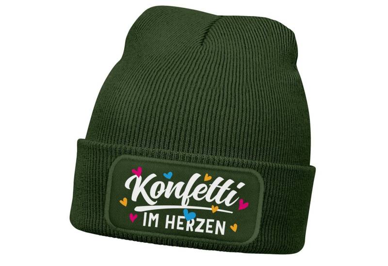 MoonWorks Strickmütze Damen Beanie mit Patch Strickmütze mit Spruch Fasching Karneval Party von MoonWorks
