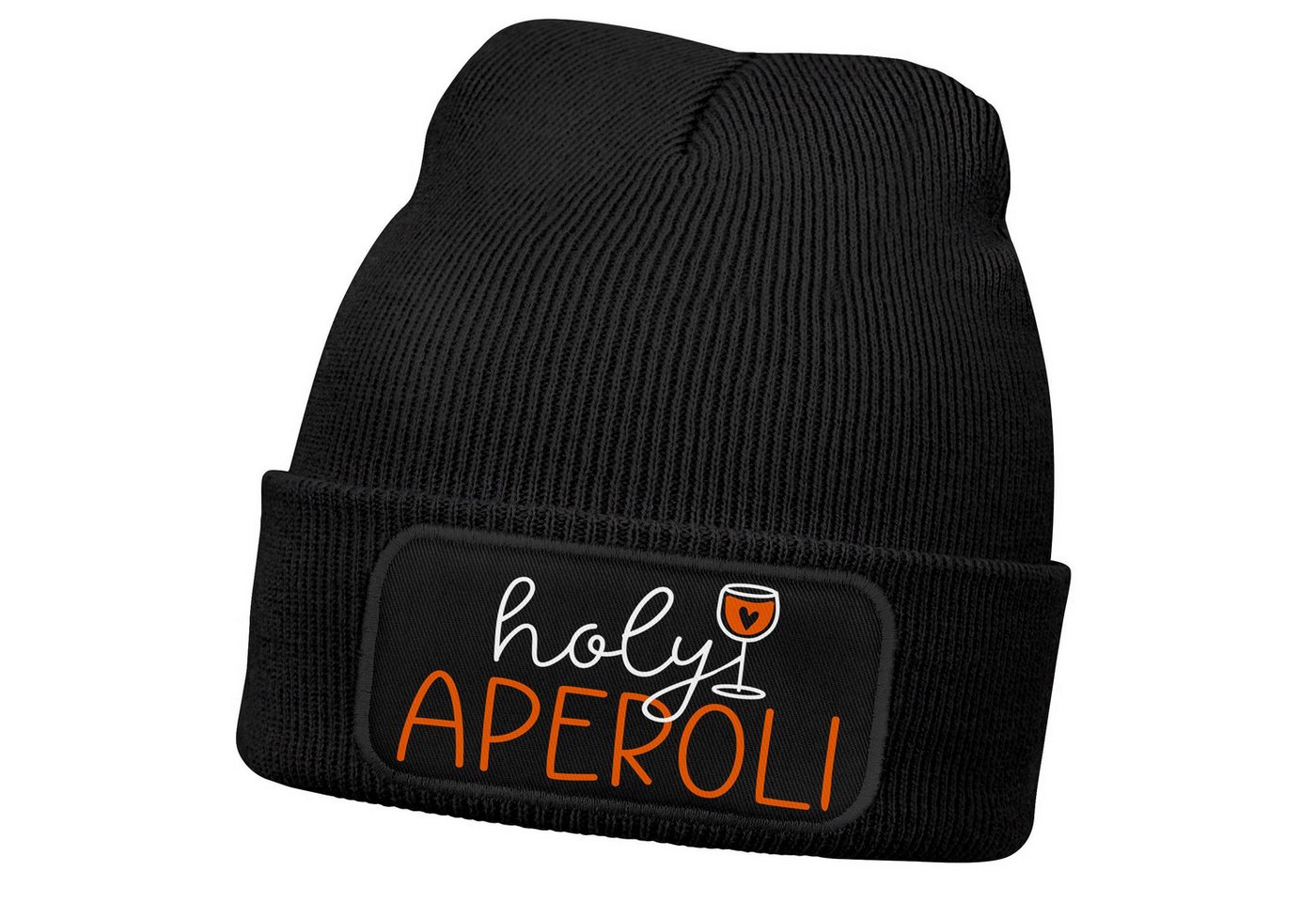 MoonWorks Strickmütze Damen Beanie mit Patch Strickmütze mit Spruch Holy Aperoli Aufdruck MoonWorks Strickmütze Damen Beanie mit Patch Strickmütze mit Spruch Holy Aperoli Aufdruck von MoonWorks