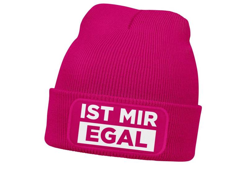 MoonWorks Strickmütze Damen Beanie mit Patch Strickmütze mit Spruch Ist mir egal lustig von MoonWorks