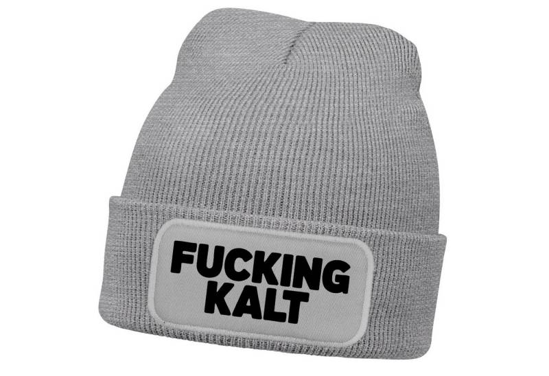 MoonWorks Strickmütze Damen Beanie mit Patch Strickmütze mit Spruch Kalt Wintermütze von MoonWorks