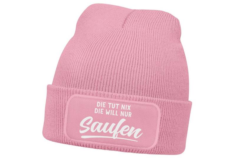 MoonWorks Strickmütze Damen Beanie mit Patch Strickmütze mit Spruch Lieblingsgetränk Party MoonWorks Strickmütze Damen Beanie mit Patch Strickmütze mit Spruch Lieblingsgetränk Party von MoonWorks
