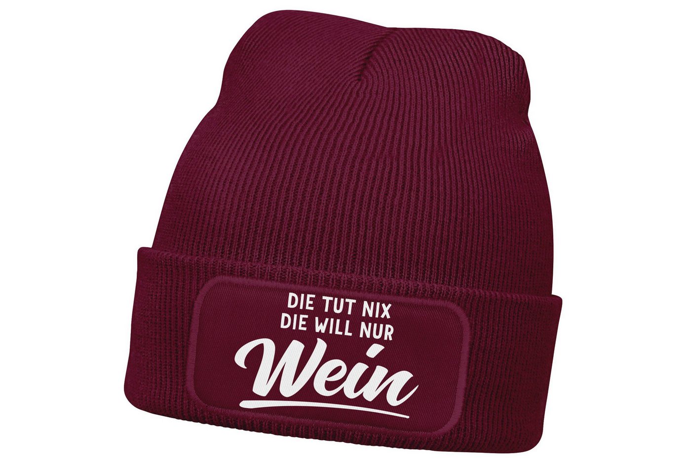 MoonWorks Strickmütze Damen Beanie mit Patch Strickmütze mit Spruch Lieblingsgetränk Party MoonWorks Strickmütze Damen Beanie mit Patch Strickmütze mit Spruch Lieblingsgetränk Party von MoonWorks