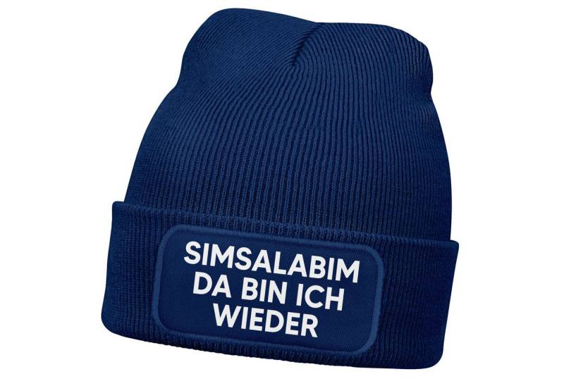 MoonWorks Strickmütze Damen Beanie mit Patch Strickmütze mit Spruch Simsalabim Aufdruck von MoonWorks