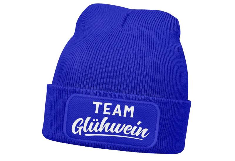 MoonWorks Strickmütze Damen Beanie mit Patch Strickmütze mit Spruch Team Glühwein von MoonWorks