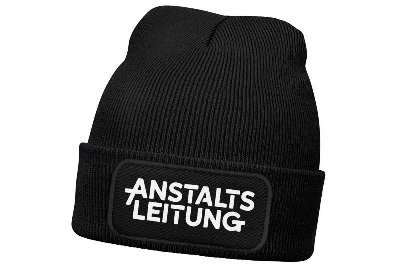 MoonWorks Strickmütze Herren Beanie Mütze mit Spruch, Anstaltsleitung, Strickmütze von MoonWorks
