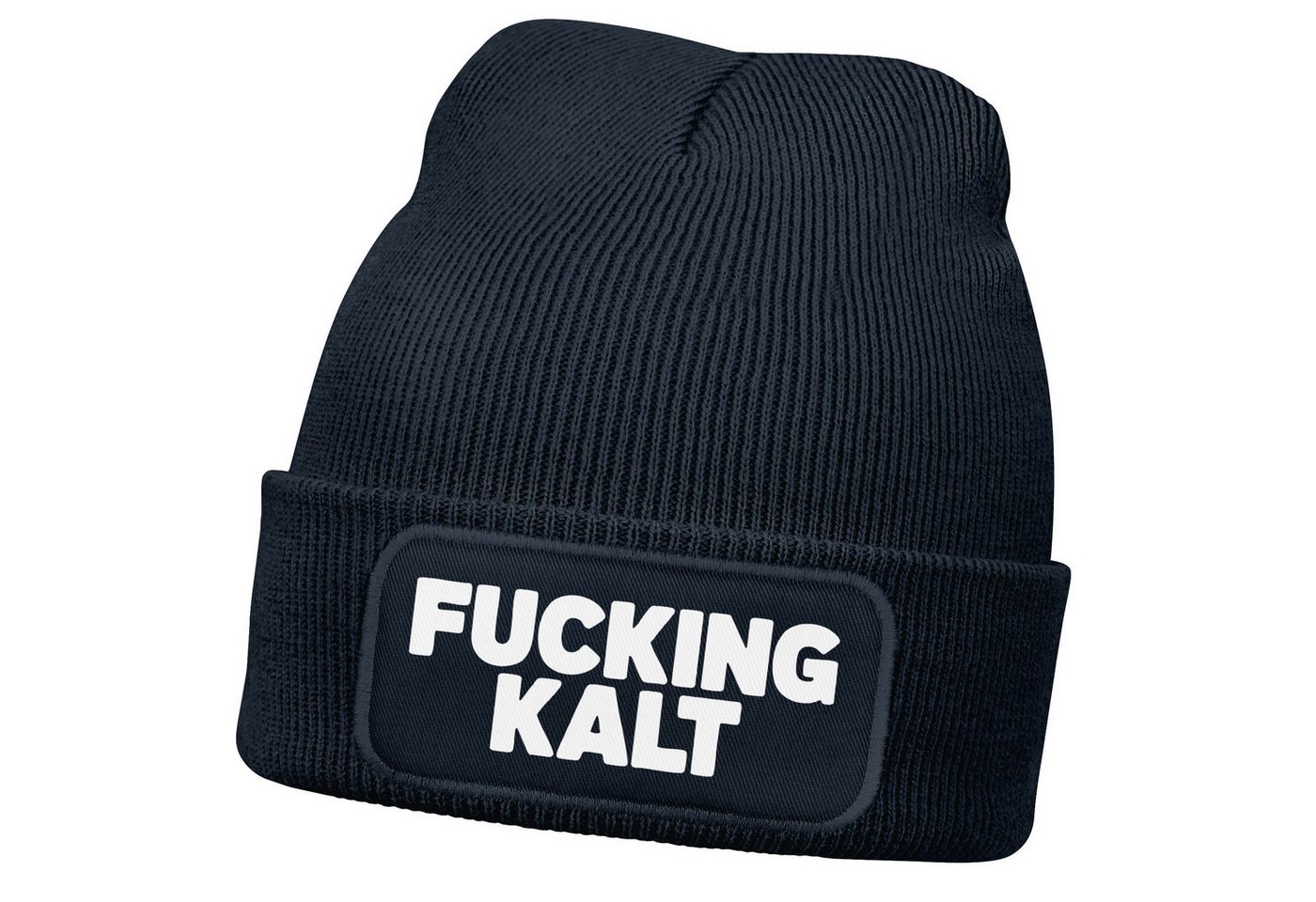 MoonWorks Strickmütze Herren Beanie Mütze mit Spruch, Kalt, Strickmütze Aufdruck Lustig von MoonWorks