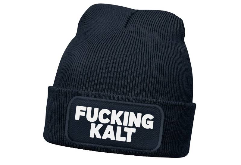 MoonWorks Strickmütze Herren Beanie Mütze mit Spruch, Kalt, Strickmütze Aufdruck Lustig von MoonWorks