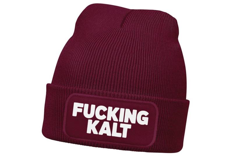 MoonWorks Strickmütze Herren Beanie Mütze mit Spruch, Kalt, Strickmütze Aufdruck Lustig von MoonWorks