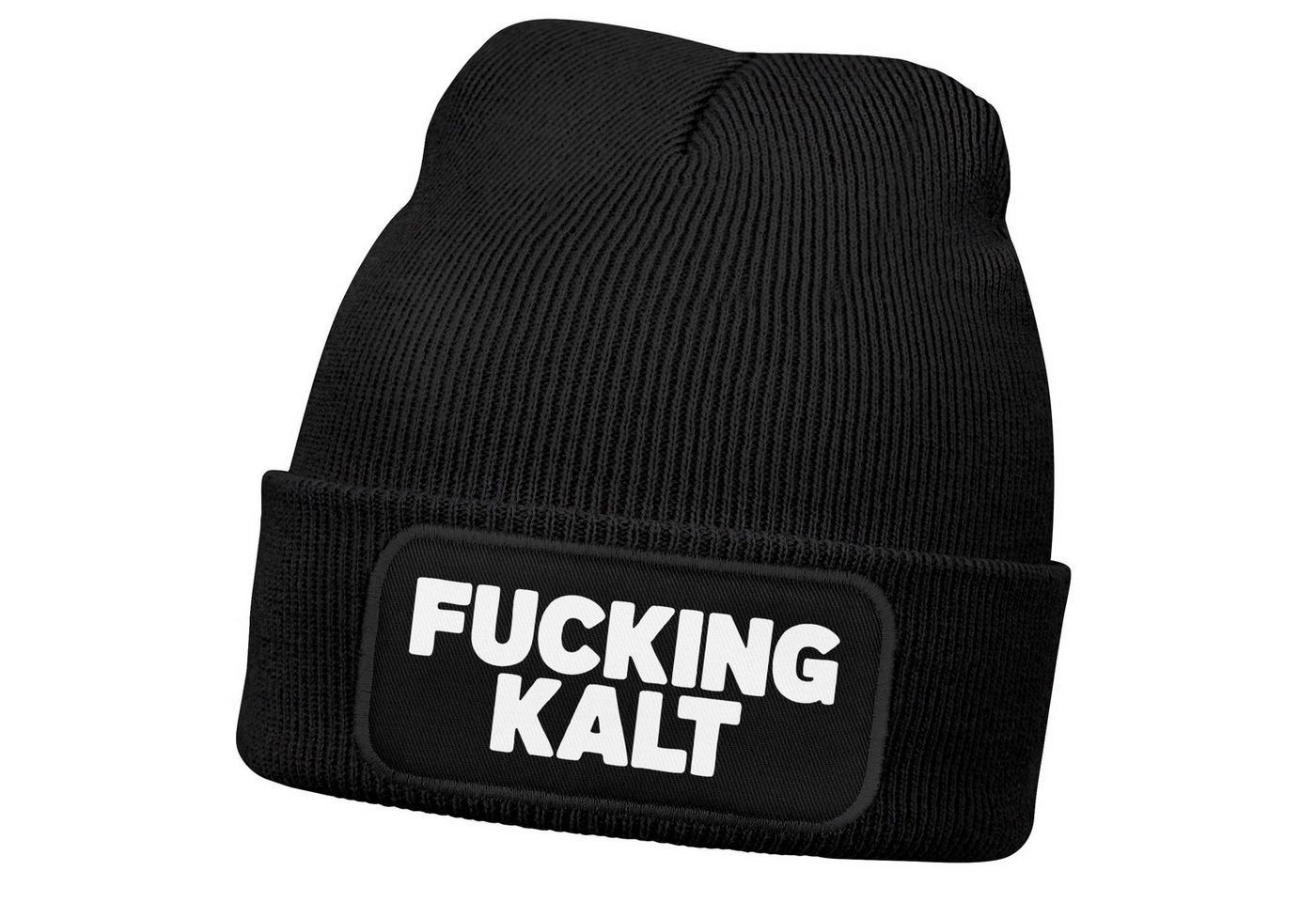 MoonWorks Strickmütze Herren Beanie Mütze mit Spruch, Kalt, Strickmütze Aufdruck Lustig von MoonWorks