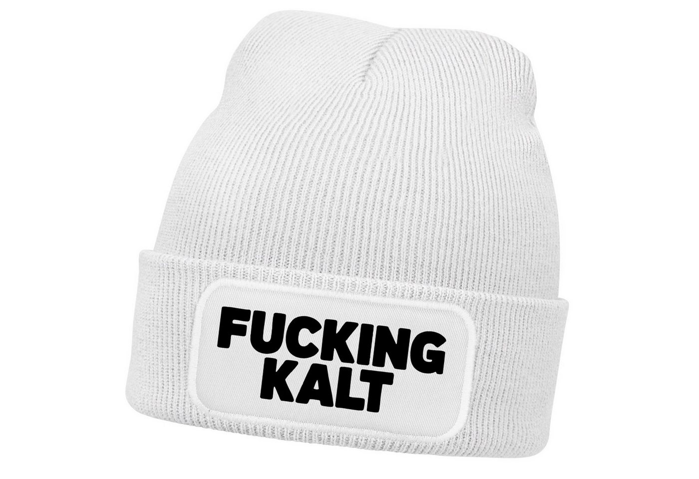 MoonWorks Strickmütze Herren Beanie Mütze mit Spruch, Kalt, Strickmütze Aufdruck Lustig von MoonWorks