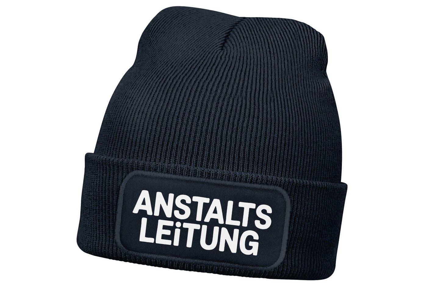 MoonWorks Strickmütze Herren Beanie Mütze mit Spruch Strickmütze Aufdruck, Anstaltsleitung von MoonWorks