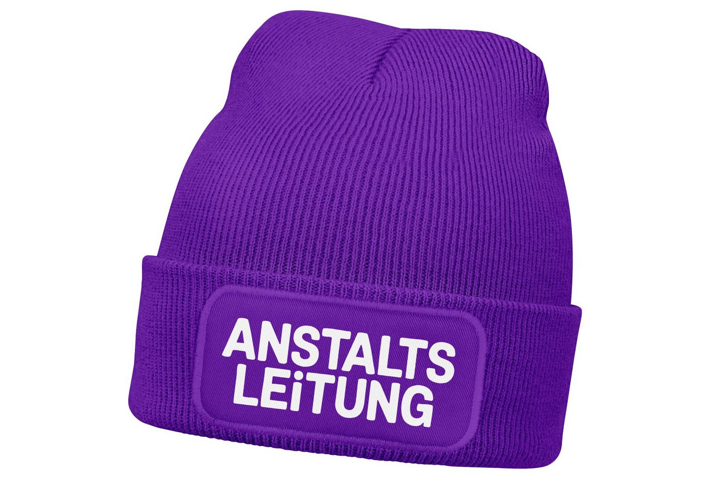MoonWorks Strickmütze Herren Beanie Mütze mit Spruch Strickmütze Aufdruck, Anstaltsleitung von MoonWorks