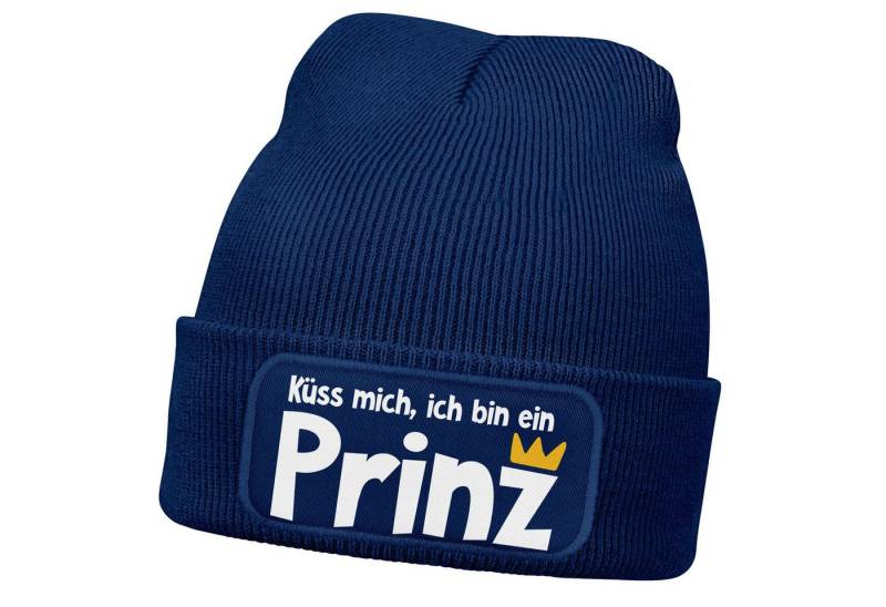 MoonWorks Strickmütze Herren Beanie Patch Fasching Karneval Mütze mit Spruch Lustig von MoonWorks