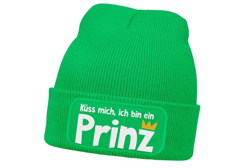 MoonWorks Strickmütze Herren Beanie Patch Fasching Karneval Mütze mit Spruch Lustig von MoonWorks