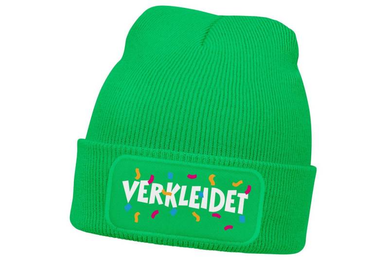 MoonWorks Strickmütze Herren Beanie Patch Strickmütze mit Spruch Aufdruck Fasching Karneval von MoonWorks