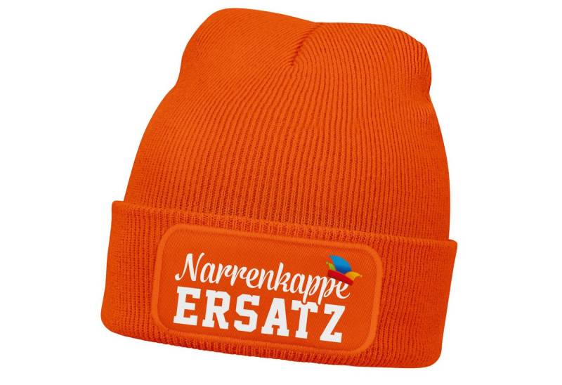 MoonWorks Strickmütze Herren Beanie Patch Strickmütze mit Spruch Aufdruck Fasching Karneval von MoonWorks