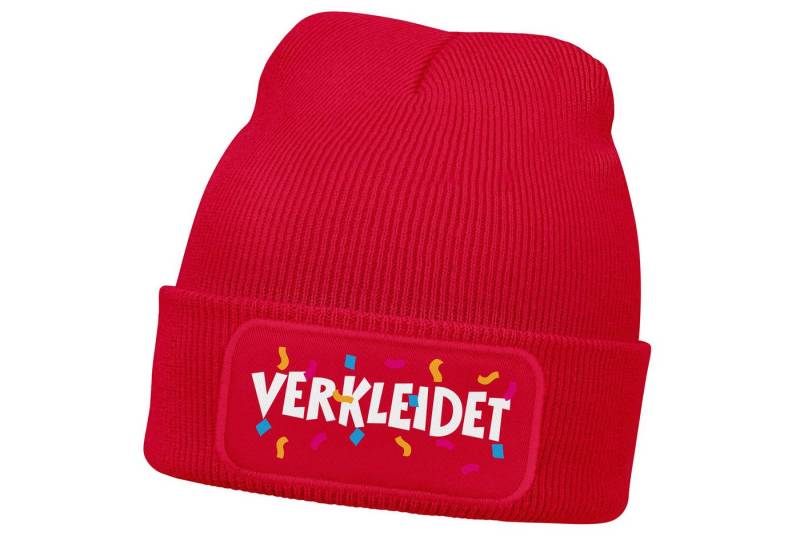 MoonWorks Strickmütze Herren Beanie Patch Strickmütze mit Spruch Aufdruck Fasching Karneval von MoonWorks