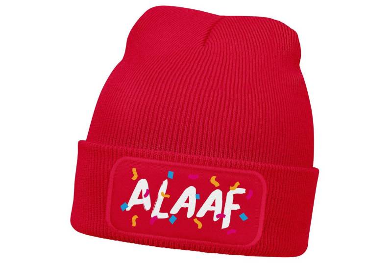 MoonWorks Strickmütze Herren Beanie Patch Strickmütze mit Spruch Aufdruck Fasching Karneval von MoonWorks