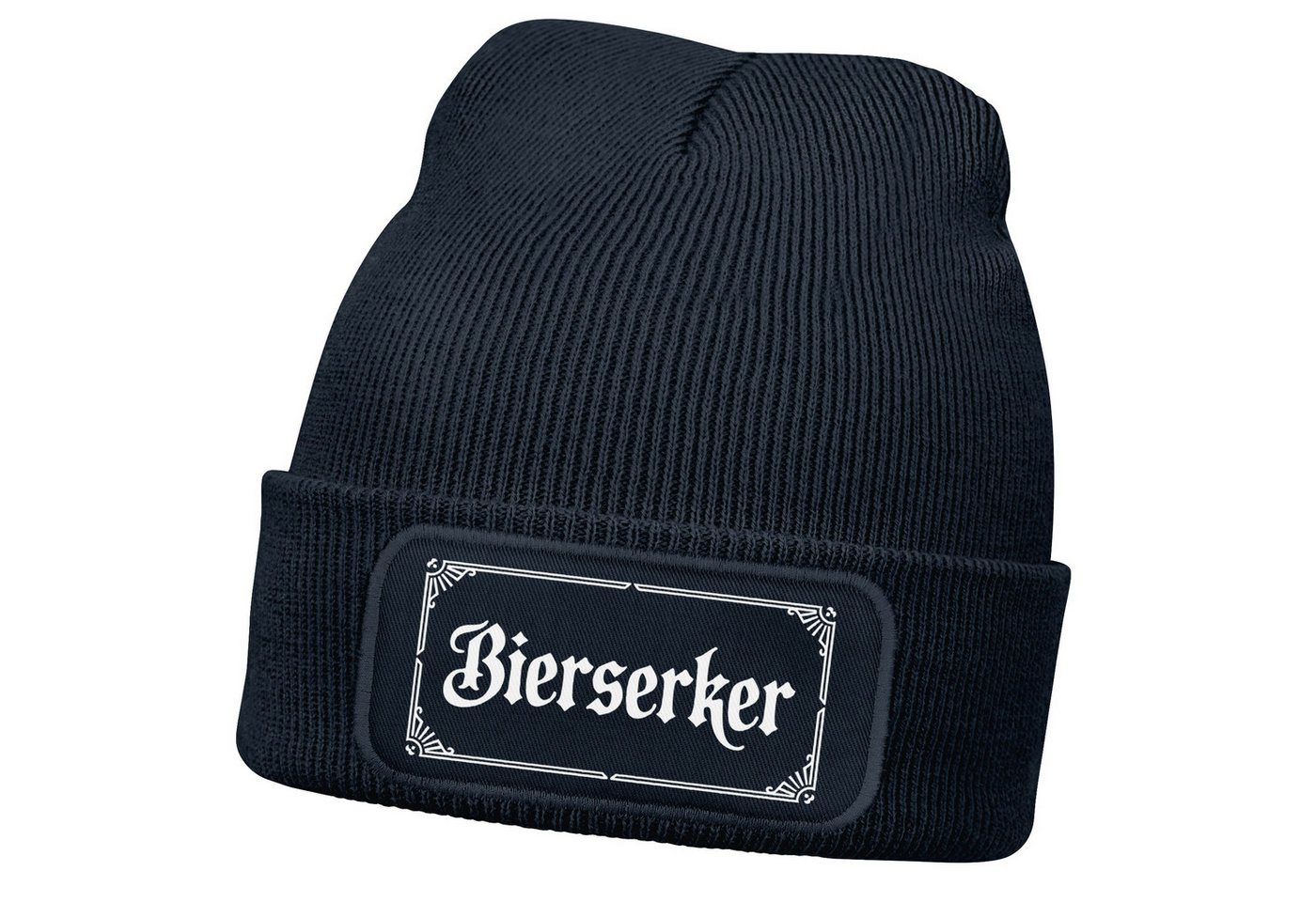 MoonWorks Strickmütze Herren Beanie Patch Strickmütze mit Spruch Bier Aufdruck Bierserker von MoonWorks