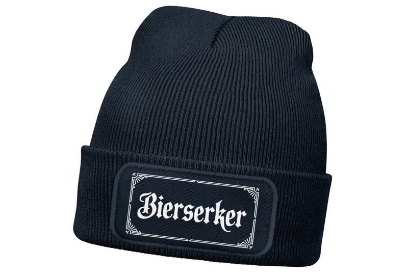MoonWorks Strickmütze Herren Beanie Patch Strickmütze mit Spruch Bier Aufdruck Bierserker von MoonWorks