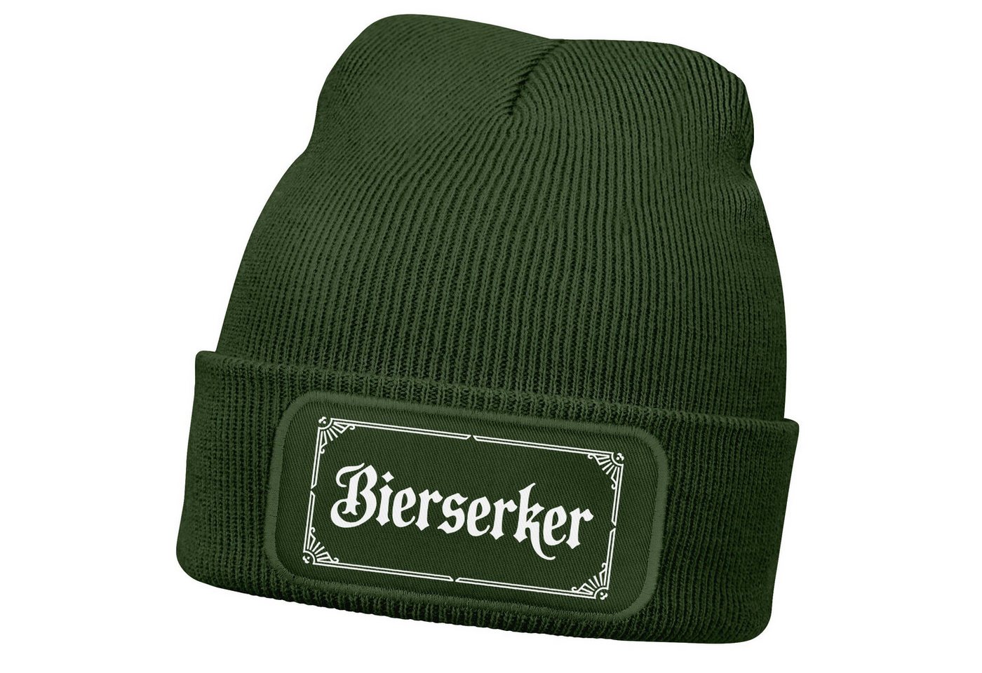 MoonWorks Strickmütze Herren Beanie Patch Strickmütze mit Spruch Bier Aufdruck Bierserker von MoonWorks