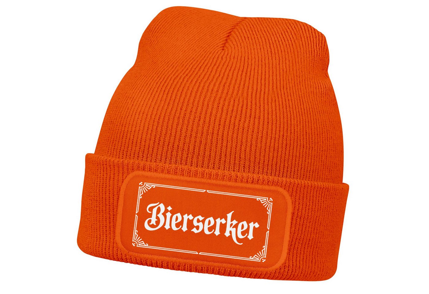 MoonWorks Strickmütze Herren Beanie Patch Strickmütze mit Spruch Bier Aufdruck Bierserker von MoonWorks
