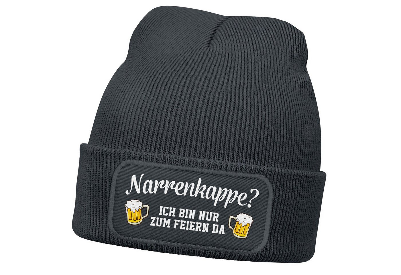 MoonWorks Strickmütze Herren Beanie Patch Strickmütze mit Spruch Narrenkappe Aufdruck MoonWorks Strickmütze Herren Beanie Patch Strickmütze mit Spruch Narrenkappe Aufdruck von MoonWorks