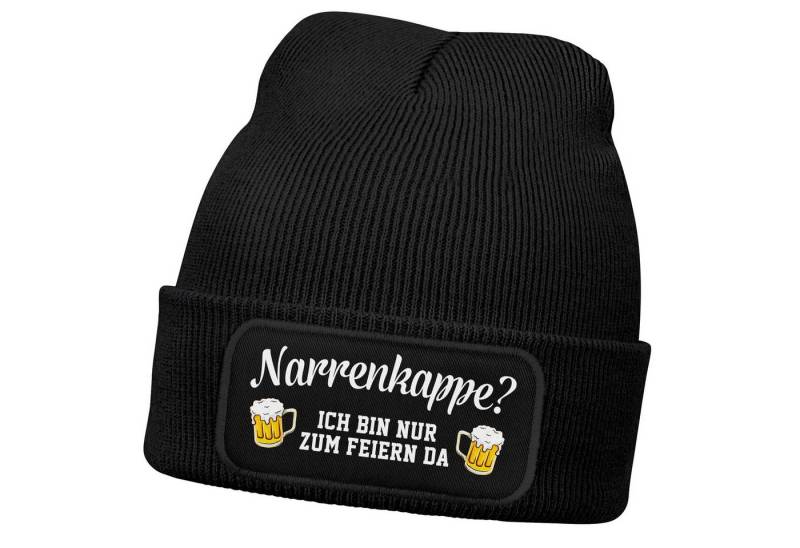 MoonWorks Strickmütze Herren Beanie Patch Strickmütze mit Spruch Narrenkappe Aufdruck von MoonWorks