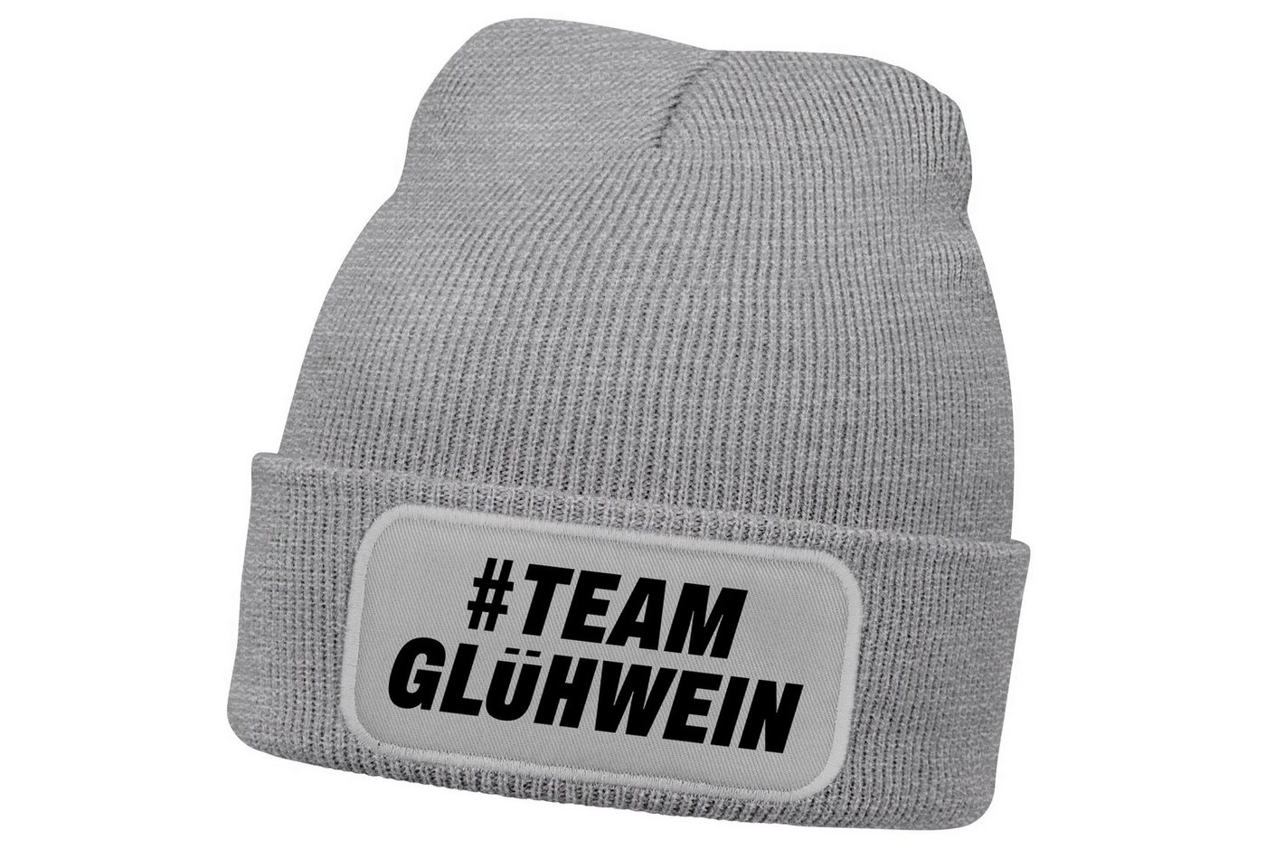 MoonWorks Strickmütze Herren Beanie Patch Team Glühwein Weihnachtsmarkt Outfit Gruppenevent von MoonWorks