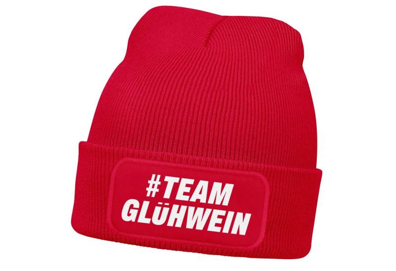 MoonWorks Strickmütze Herren Beanie Patch Team Glühwein Weihnachtsmarkt Outfit Gruppenevent von MoonWorks