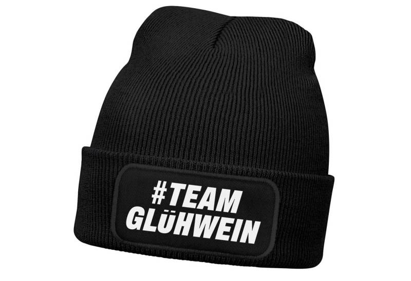 MoonWorks Strickmütze Herren Beanie Patch Team Glühwein Weihnachtsmarkt Outfit Gruppenevent von MoonWorks