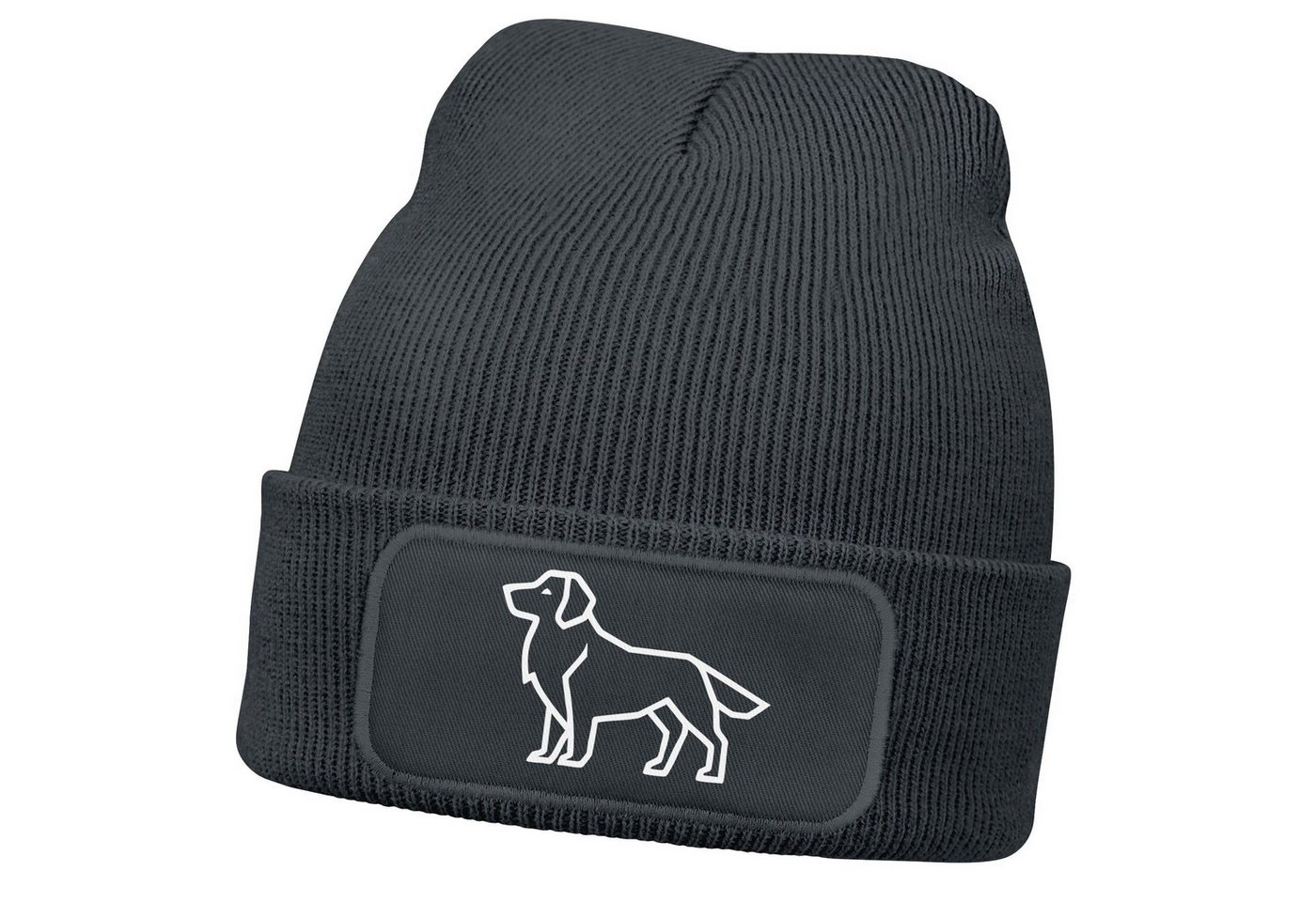MoonWorks Strickmütze Herren Beanie Wintermütze Hund Labrador Design Aufdruck lustig von MoonWorks
