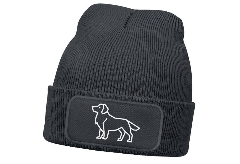MoonWorks Strickmütze Herren Beanie Wintermütze Hund Labrador Design Aufdruck lustig von MoonWorks