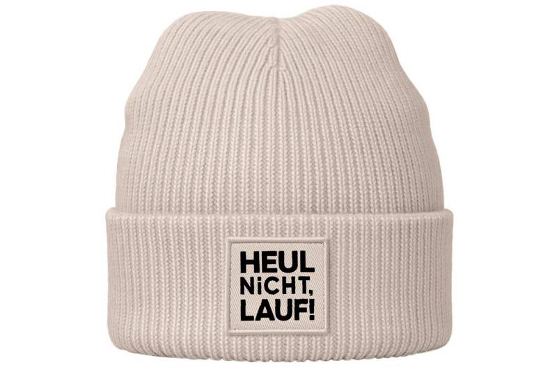 MoonWorks Strickmütze Herren Beanie mit Grafik Print Aufdruck Heul nicht Lauf! Geschenkidee von MoonWorks