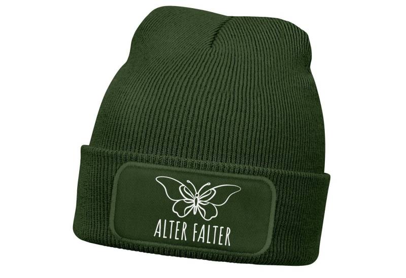 MoonWorks Strickmütze Herren Beanie mit Patch Strickmütze mit Spruch Alter Falter Geschenk von MoonWorks