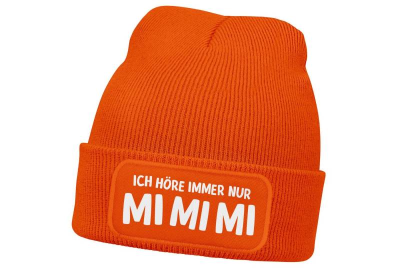 MoonWorks Strickmütze Herren Beanie mit Patch Strickmütze mit Spruch MiMiMi Aufdruck Lustig von MoonWorks