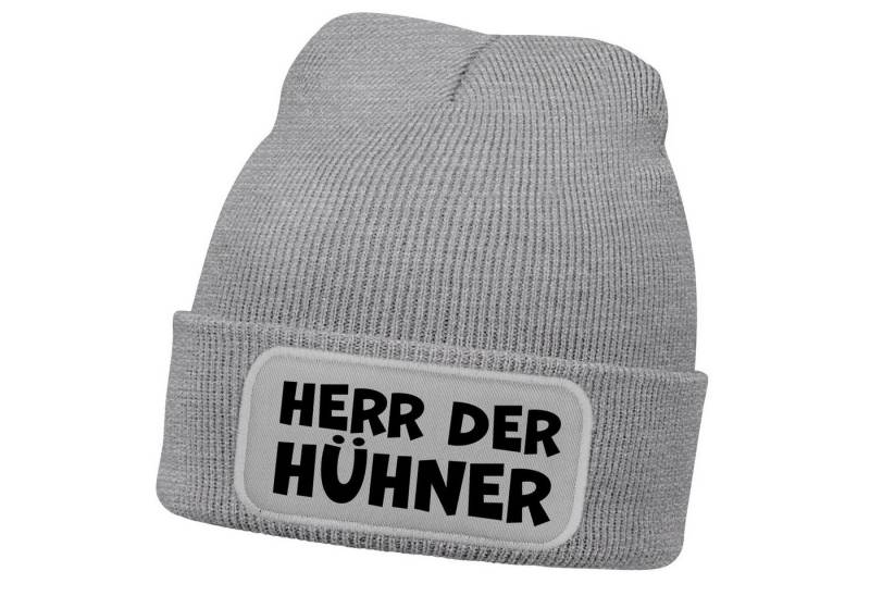 MoonWorks Strickmütze Herren Beanie mit Patch Strickmütze mit it Spruch Herr der Hühner von MoonWorks