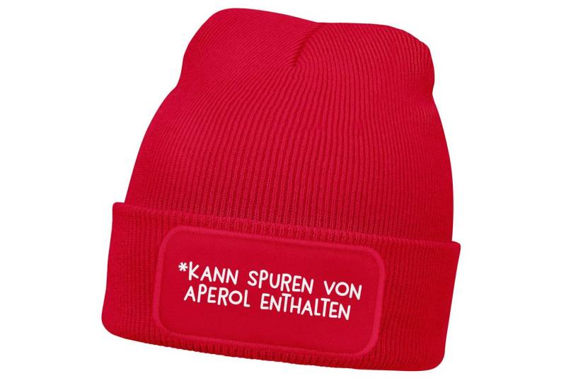 MoonWorks Strickmütze Herren Beanie mit Patch Strickmütze mit it Spruch Herr der Hühner von MoonWorks