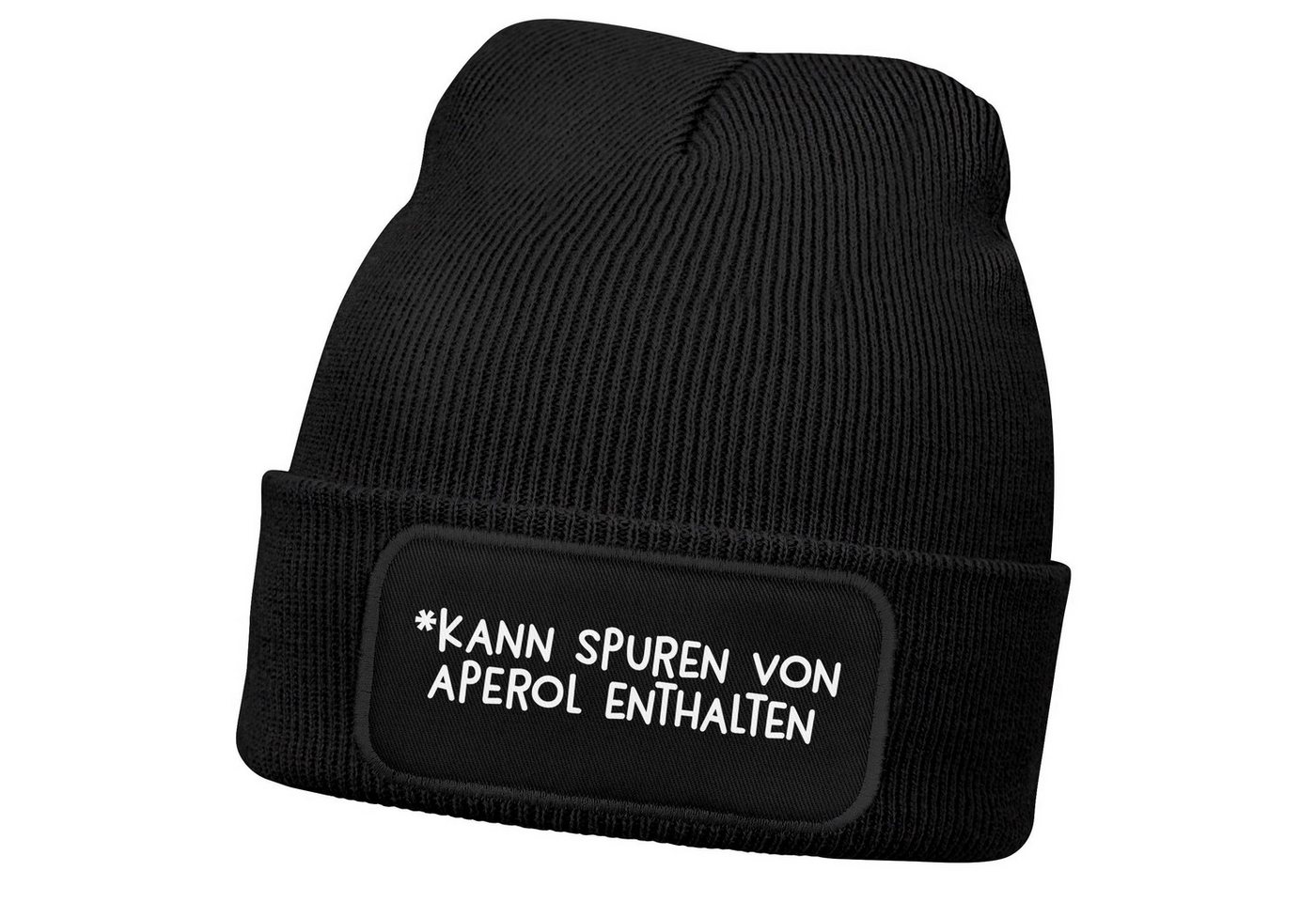 MoonWorks Strickmütze Herren Beanie mit Patch Strickmütze mit it Spruch Herr der Hühner von MoonWorks