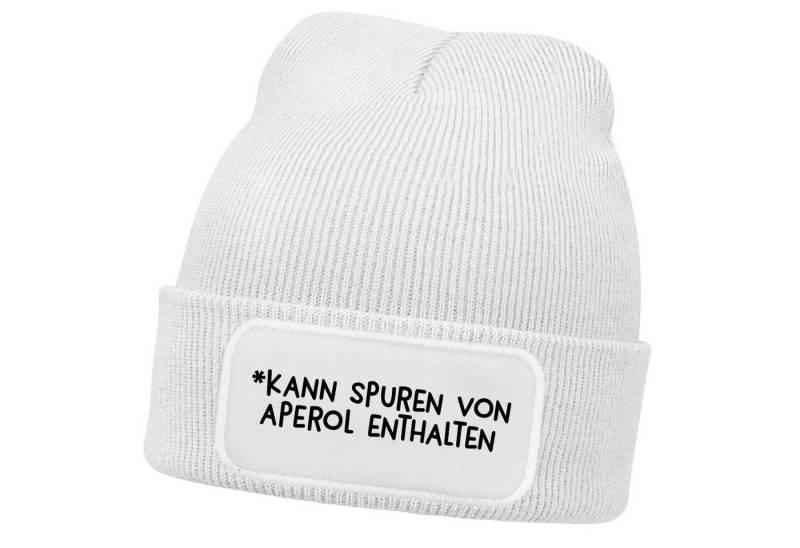 MoonWorks Strickmütze Herren Beanie mit Patch Strickmütze mit it Spruch Herr der Hühner von MoonWorks
