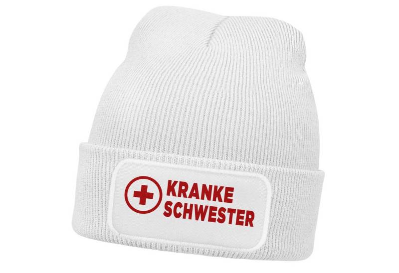 MoonWorks Strickmütze Moonworks® Damen Beanie Fasching Karneval mit Patch Strickmütze mit von MoonWorks