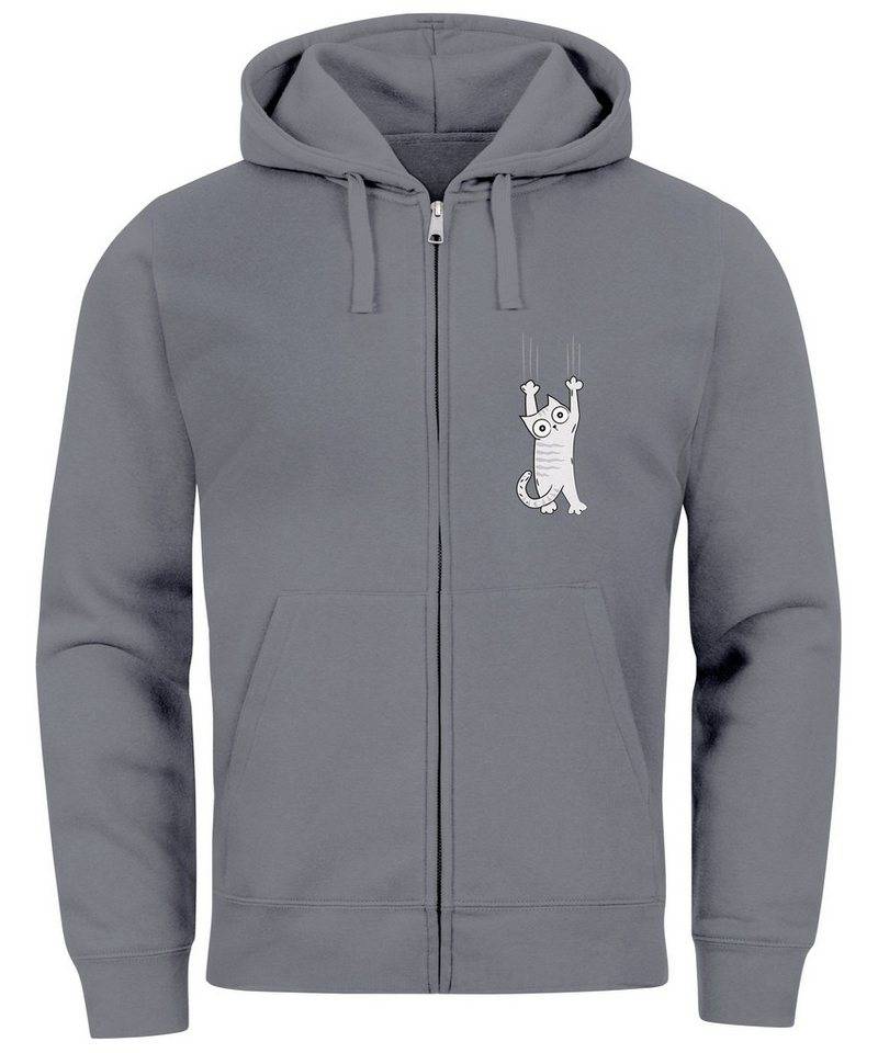 MoonWorks Sweatjacke Zip Hoodie Herren Sweatjacke mit Kapuze Print Aufdruck Motiv Zipjacke von MoonWorks