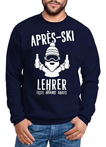 MoonWorks Sweatshirt Herren Apres-Ski Lehrer Rundhals-Pullover Navy L von MoonWorks